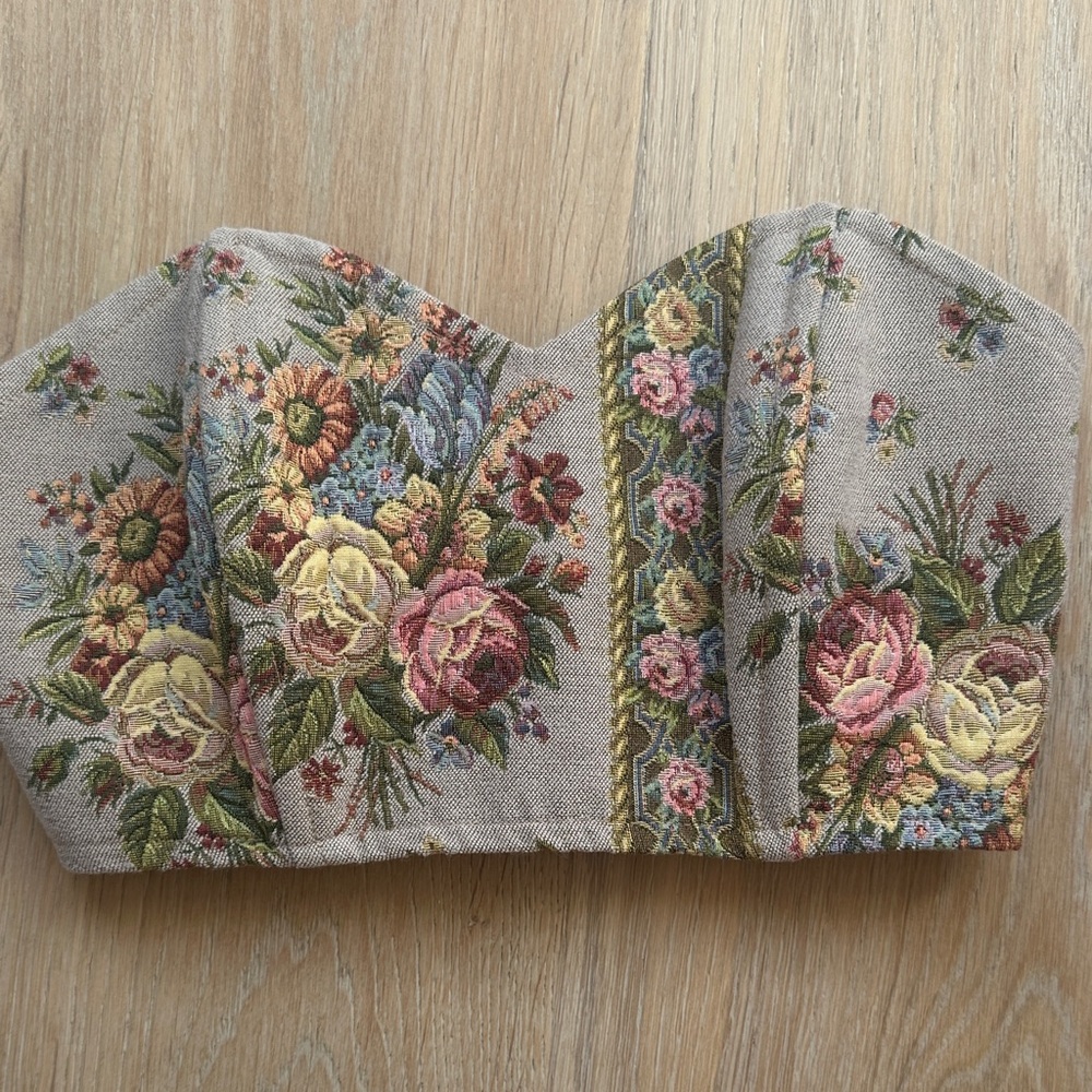 Floral Tapestry Bustier Top